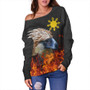 Philippines Off Shoulder Sweatshirt Eagle Fire Style