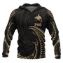 Papua New Guinea Polynesian Hoodie - Gold Tribal Wave