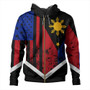 Philippines And American Hoodie Flag Half Concept Brush Style