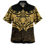 New Zealand Hawaiian Shirt Maori Gold Pattern