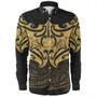 New Zealand Long Sleeve Shirt Maori Gold Pattern