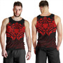 New Zealand Tank Top Maori Red Pattern