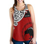 New Zealand Women Racerback Tank - Happy Waitangi Day Kiwi Bird and Maori Traditional