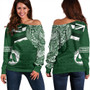 Hawaii Off Shoulder Sweatshirt Aiea High School Flag With Crest Style