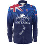 New Zealand Long Sleeve Shirt - Aotearoa Map Kiwi Bird Mascot