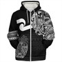 New Zealand Sherpa Hoodie Tino Rangatiratanga Maori Mask Black