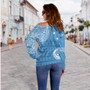 Micronesian Off Shoulder Sweatshirt Federated States Of Micronesia Flag With Coat Of Arms