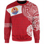 Polynesian Sweatshirt French Polynesia Flag With Coat Of Arms