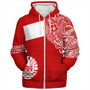 Polynesian Sherpa Hoodie Tahiti Flag With Coat Of Arms