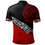 New Zealand Polo Shirt Aotearoa Maori Flag Puhoro Pattern