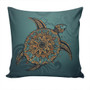 Hawaii Pillow Cover Mandela Turtle Royal Blue