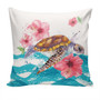 Hawaii Pillow Cover Turtle Hibiscus Waves Polynesian