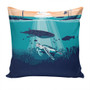Hawaii Pillow Cover Whale And Turtle In Sunset Polynesian