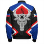 Philippines Bomber Jacket Water Buffalo Sun Tribal Style