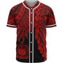Samoa Polynesian Baseball Shirt - Tribal Wave Tattoo Red