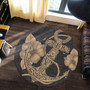 Hawaii Round Rug Anchor Poly Tribal Gold