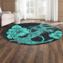 Hawaii Round Rug Anchor Poly Tribal Turquoise