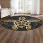 Hawaii Round Rug Golden Hibiscus And Turtle