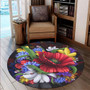 Hawaii Round Rug Hibiscus Flower Beautiful