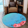 Hawaii Round Rug Hibiscus Flower Red