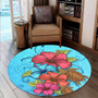 Hawaii Round Rug Hibiscus Flower Soulful