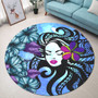 Hawaii Round Rug Hibiscus Polynesian Hula Girl