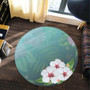 Hawaii Round Rug Hibiscus White Flower Gleeful