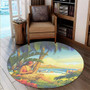 Hawaii Round Rug Hula Girl Hola Beach