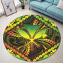 Hawaii Round Rug Kanaka Maoli Map Hibiscus Polynesian Kanu