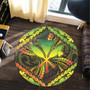 Hawaii Round Rug Kanaka Maoli Map Hibiscus Polynesian Kanu