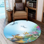 Hawaii Round Rug Ocean Cartoon