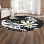 Hawaii Round Rug Plumeria Butterfly