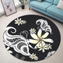 Hawaii Round Rug Plumeria Butterfly