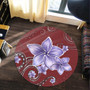 Hawaii Round Rug Plumeria Violet Polynesia Red