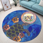 Hawaii Round Rug Seal Hibiscus Ocean Pin Light Turtle Sea