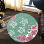 Hawaii Round Rug Turtle Hibiscus Summer