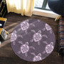 Hawaii Round Rug Turtle Plumeria Violet