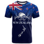 New Zealand T-Shirt - Custom Map Kiwi Bird Mascot