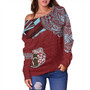 Hawaii Off Shoulder Sweatshirt Henry Perrine Baldwin High School With Crest Style