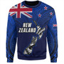 New Zealand Sweatshirt - New Zealand Map Maori Face Patterns