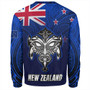 New Zealand Sweatshirt - New Zealand Map Maori Face Patterns