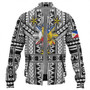 Philippines Baseball Jacket - Filipino Sun And Stars Tribal Tattoo Patterns Style