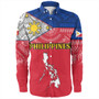 Philippines Long Sleeve Shirt - Philippines Map And Flag Color Style