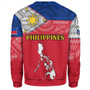 Philippines Sweatshirt - Philippines Map And Flag Color Style