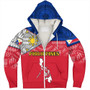 Philippines Sherpa Hoodie - Philippines Map And Flag Color Style
