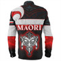 New Zealand Long Sleeve Shirt - Maori Face And Flag Patterns