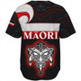 New Zealand Baseball Shirt - Maori Face And Flag Patterns