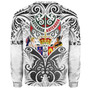 New Zealand Aotearoa Sweatshirt Maori Traditional Hongi - The Breath Of Life Coat Of Arms Tribal Patterns