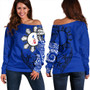 Philippines Off Shoulder Sweatshirt Tribal Sun In My Heart Blue Style