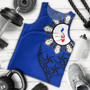 Philippines Tank Top Tribal Sun In My Heart Blue Style